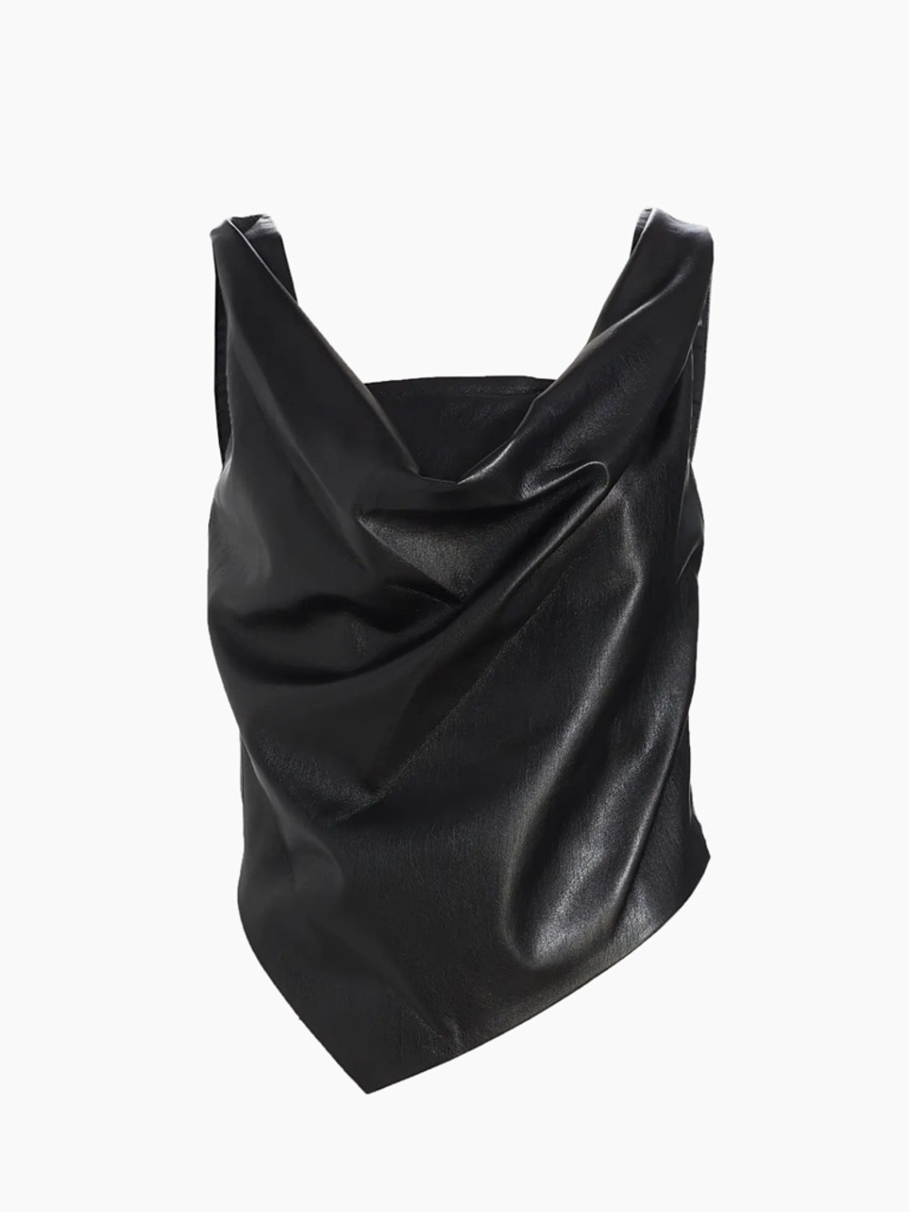 Nanushka Petra Draped Faux Leather Top size L